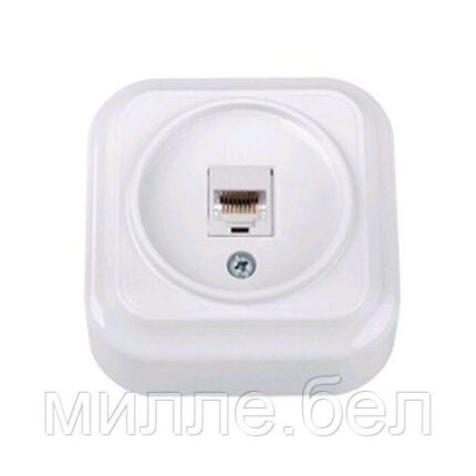 Розетка 1-ая компьютерная (открытая) белая,Вариант, BYLECTRICA