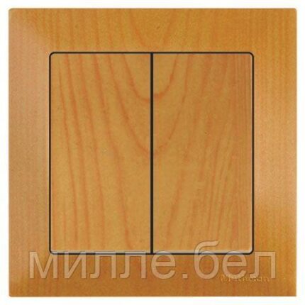 Выключатель 2-клав. (скрытый, пруж. зажим) дуб, DARIA, MUTLUSAN (10 A, 250 V, IP 20)
