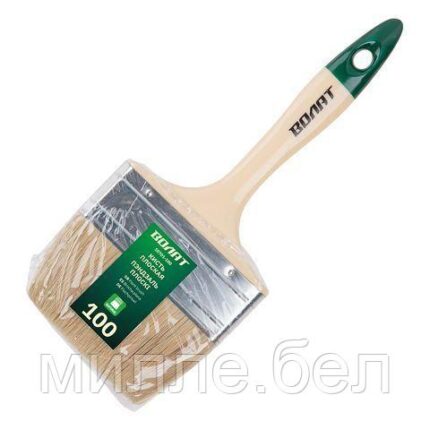 Кисть плоская 4"-100мм ВОЛАТ (флейцевая малярная, пластик.рукоять)
