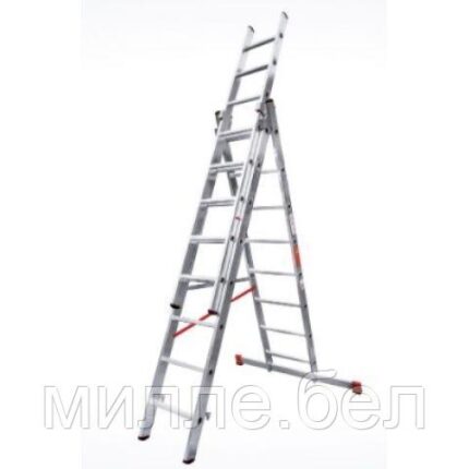 Лестница алюм. 3-х секц. 211/484/224 см 3х8 ступ. 14,3кг  NV3230 Новая Высота (макс. нагрузка 150кг)