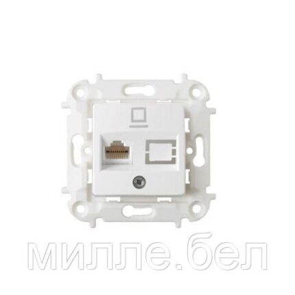 Розетка 1-ая компьютерная (скрытая) белая, Мастер, Bylectrica
