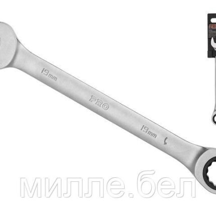 Ключ комбинированный 19мм трещоточный PRO STARTUL (PRO-7019) (сатинированное покрытие, 72 зуба)