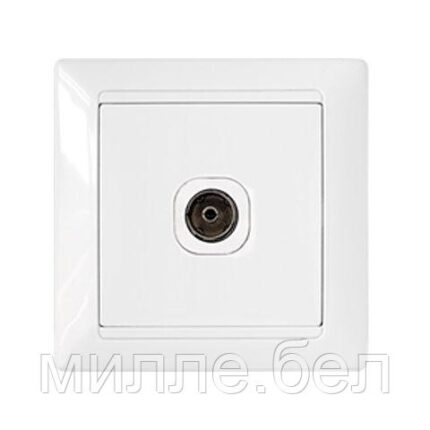 Розетка 1-ая телевизионная (скрытая) белая, Стиль, Bylectrica