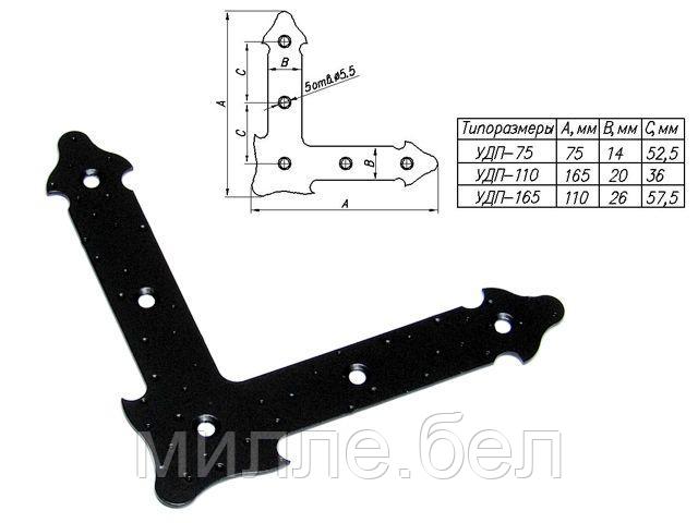 Уголок 165 мм декоративный, прямой, черн. мат. STARFIX
