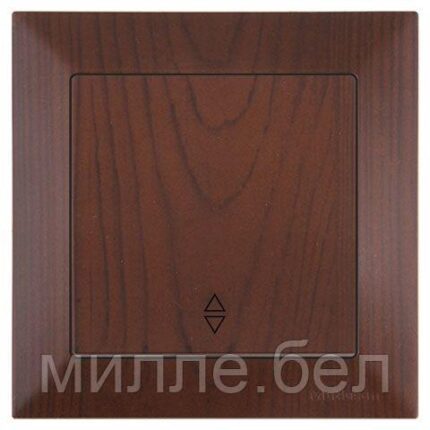 Выключатель проходной 1-клав. (скрытый, пруж. зажим) орех, DARIA, MUTLUSAN (10 A, 250 V, IP 20)