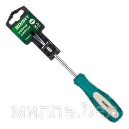 Отвертка "-" 5,0х100мм SL ВОЛАТ (шлицевая Slotted, двухкомп. рукоятка Anti-Slip)