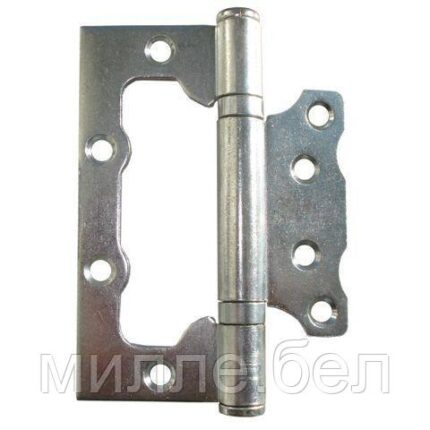 Петля 100 мм универсальная неврезная, белый цинк (2 шт в зип-локе) STARFIX (неразъёмная)