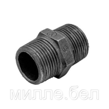 Ниппель 1 1/2" нар.-нар. чугун черн., AV Engineering