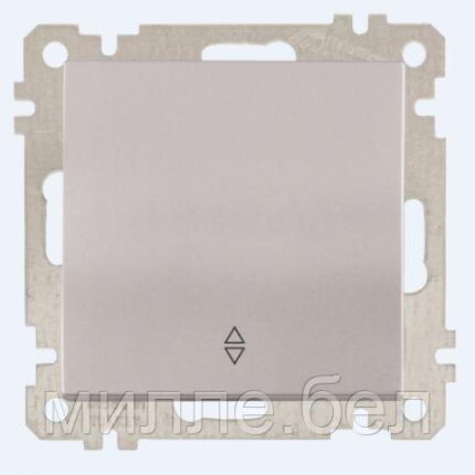 Выключатель проходной 1-клав. (скрытый, без рамки, пруж. зажим) серебро, DARIA, MUTLUSAN (10 A, 250 V, IP 20)