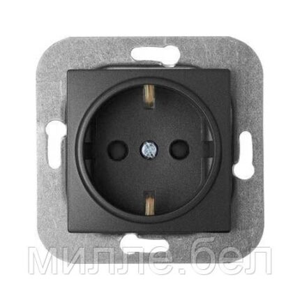 Розетка 1-ая (скрытая, с/з, з/ш) графит, Уют, Bylectrica