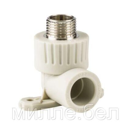 Колено ПП комб. с креплен. нар. 25х3/4", сер.РТП (Угольник) (РосТурПласт)