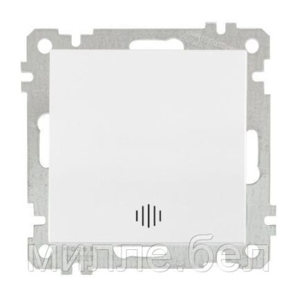 Выключатель 1-клав. (с подсветкой, скрытый, винт. зажим) белый, ELITRA, MUTLUSAN (10 A, 250 V, IP 20)