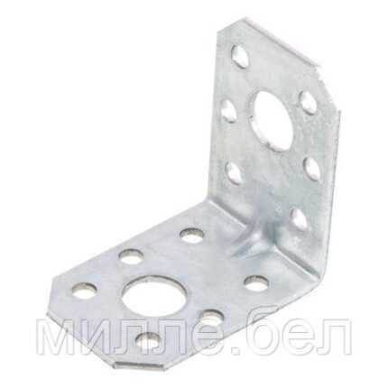 Уголок крепежный усиленный 35х50х50 мм С 2.0 мм белый цинк STARFIX