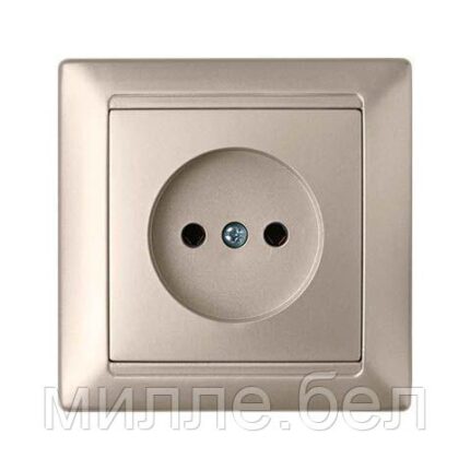 Розетка 1-ая (скрытая, б/з) шампань, Стиль, Bylectrica