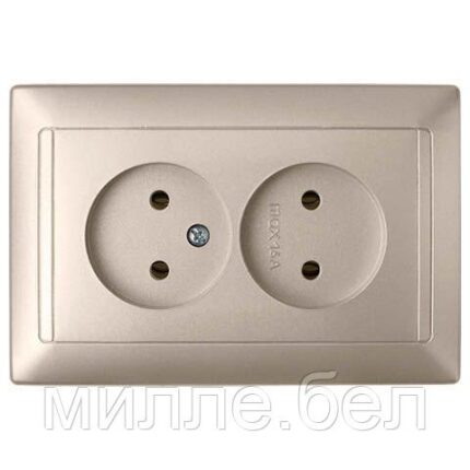 Розетка 2-ая (скрытая, б/з) шампань, Стиль, Bylectrica