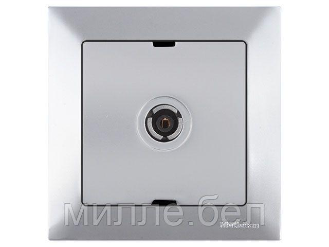 Розетка телевиз. 1-ая (скрытая, с/з, 11dB, переходная) серебро, DARIA, MUTLUSAN