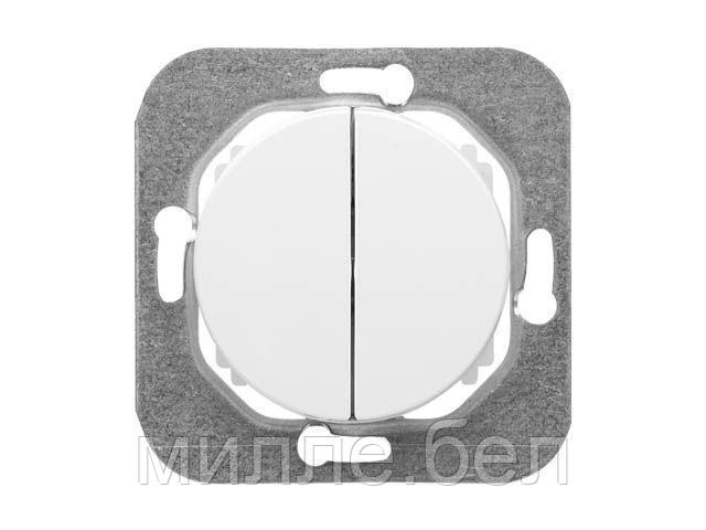 Выключатель 2 клав. (cкрытый, 10А) белый, Прованс, Bylectrica