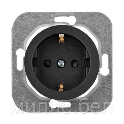 Розетка 1-ая (скрытая, с/з, з/ш) графит, Прованс, Bylectrica