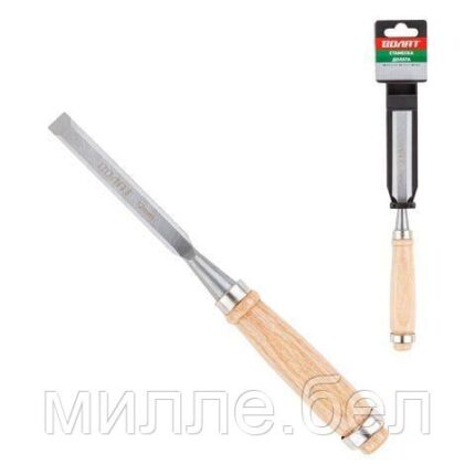 Стамеска плоская 12мм ВОЛАТ (деревянная рукоятка, металлическое кольцо)