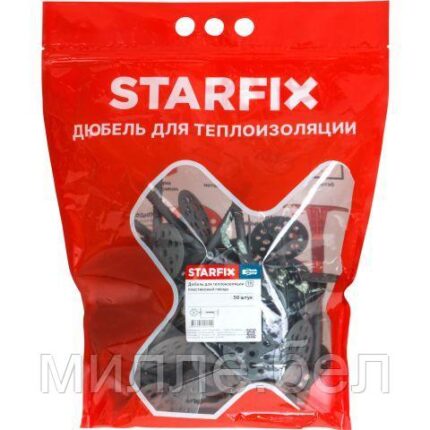 Дюбель для теплоизоляции 10х120 мм с пласт. гвоздем (50 шт в дой-паке) STARFIX