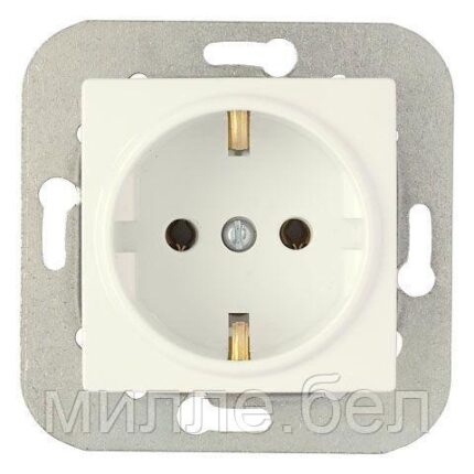 Розетка 1-ая (скрытая, с/з) бежевая, Уют, BYLECTRICA