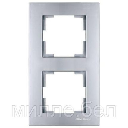 Рамка 2-ая вертикальная серебро, RITA, MUTLUSAN