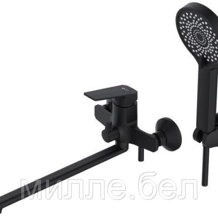 Смеситель для ванны (Lt) D35, серия WIN (black) AV Engineering (Длинный поворотный L-излив, длина 323 мм,