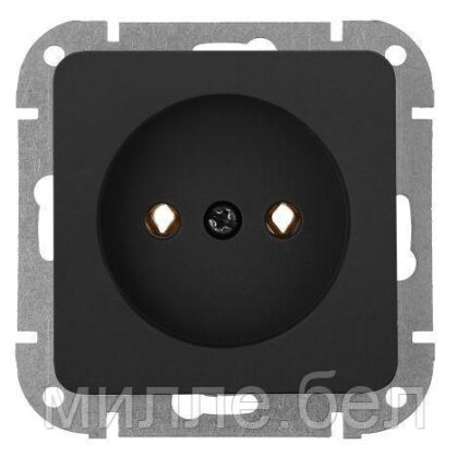 Розетка 1-ая (скрытая, б/з) карбон, Astrum, BYLECTRICA