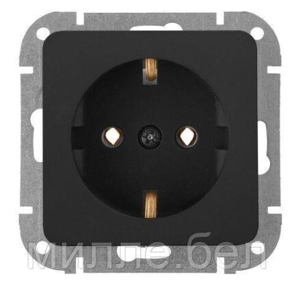 Розетка 1-ая (скрытая, с/з) карбон, Astrum, BYLECTRICA