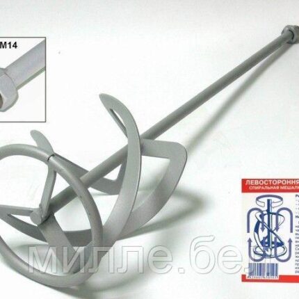 Миксер д/красок 140х600мм М14 (левостор.) ФИОЛЕНТ (Толщина лопастей - 2,5 мм(с учётом покрытия). Резьба М14х2)