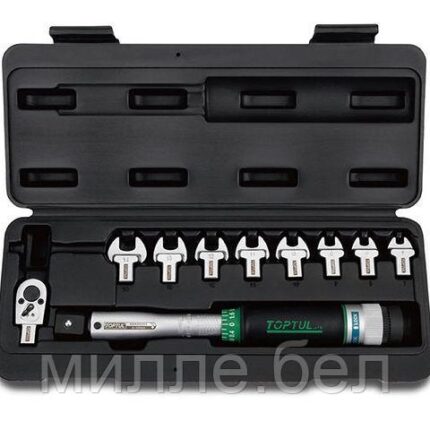 Ключ динамометрич. 6-30 Н/м 3/8" + рожковые насадки 7-14мм TOPTUL