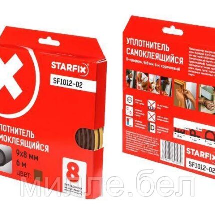 Уплотнитель "D" коричневый  9х8мм 6м (сдвоенный профиль 2х3м) STARFIX