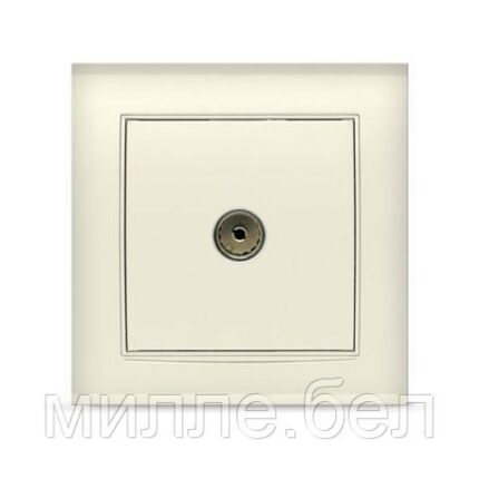 Розетка 1-ая телевизионная (скрытая) слоновая кость, Бриллиант, UNIVersal