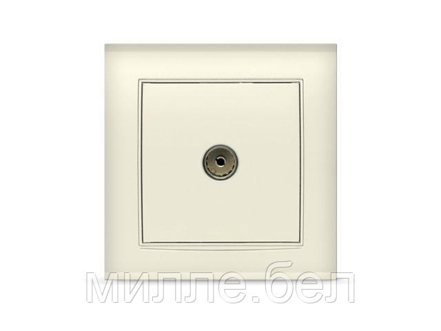 Розетка 1-ая телевизионная (скрытая) слоновая кость, Бриллиант, UNIVersal