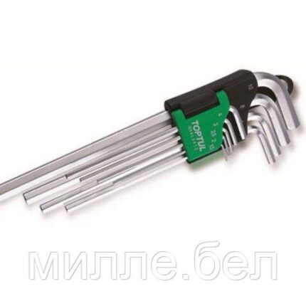 Набор ключей шестигр. 1,5-10мм 9шт длинн. TOPTUL