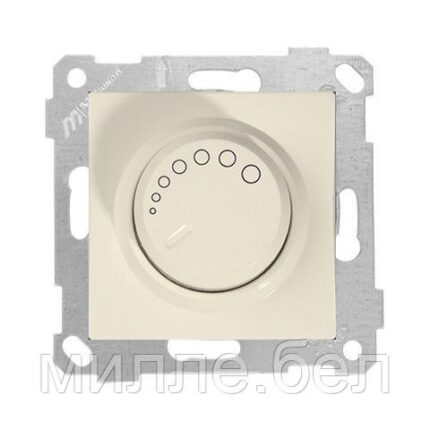 Выключатель поворотный (диммер) (скрытый, без рамки, винт. зажим, 600Вт) кремовый, RITA, MUTLUSAN (220VAC, 60