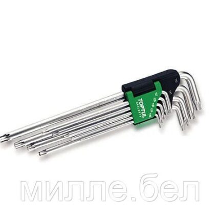 Набор ключей Torx T10-Т50 9шт с отверстием экстра длинных TOPTUL