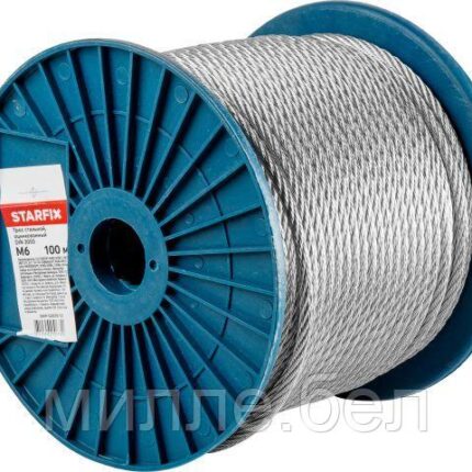 Трос стальной, оцинк. М6 DIN 3055 (бухта 100 м) STARFIX