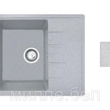 Мойка кухонная из искусственного камня PLATINUM серый 570х465 мм, AV Engineering