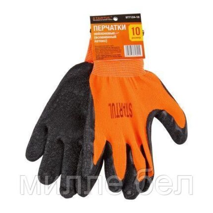 Перчатки нейлон, латексное рельефное покрытие, 10 р-р STARTUL