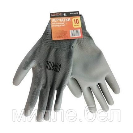 Перчатки нейлон, полиуретан. покрытие, 8 р-р, серые STARTUL
