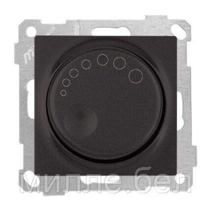 Выключатель поворотный (диммер) (скрытый, без рамки, винт. зажим, 600Вт) черный, DARIA, MUTLUSAN (220VAC, 60 -