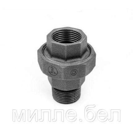 Американка под конус 1/2" вн.-нар. чугун черн., AV Engineering