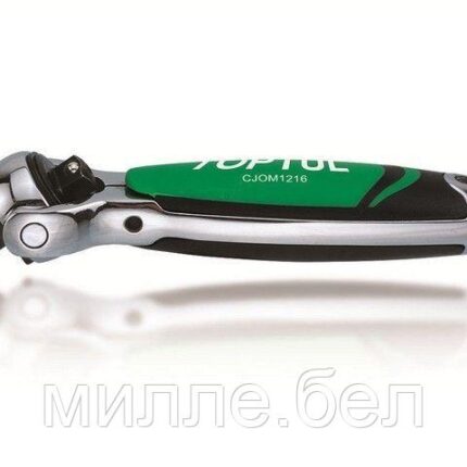 Трещотка 3/8" 72зуб. 160мм двухсторонняя с держателем для бит TOPTUL