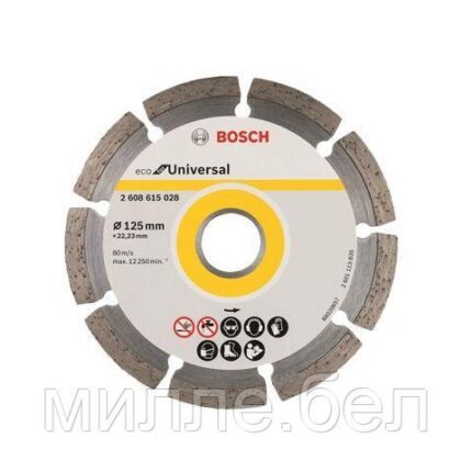 Алмазный круг 115х22 мм универс. сегмент. ECO UNIVERSAL BOSCH (сухая резка)