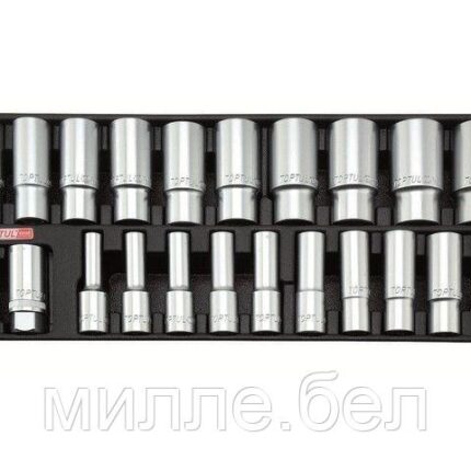 Набор-сет головок 1/2" удлин. 8-32мм 22шт. 434х176мм TOPTUL