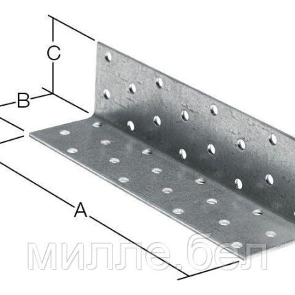 Уголок крепежный равносторонний 1000х60х60 мм KUR белый цинк STARFIX