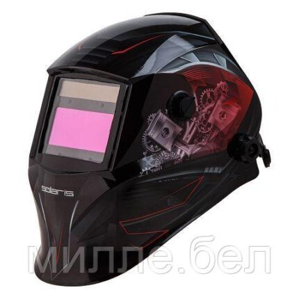 Щиток сварщика с самозатемняющимся светофильтром Solaris ASF520S (Car Master красный) (1/1/1/2, 95x43 мм (40,9