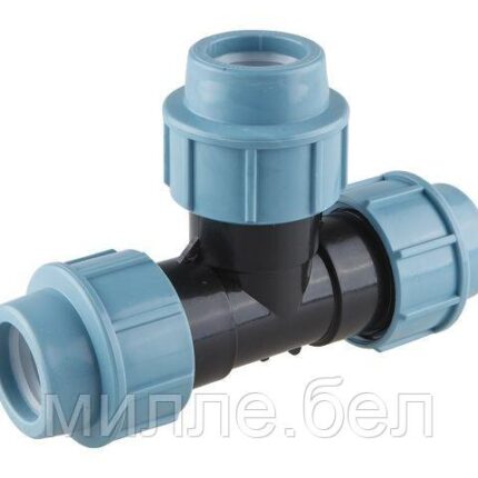 Тройник 40 (для ПЭ труб), AV Engineering (Полипропилен, макс.  16 бар, макс.  40 °С)