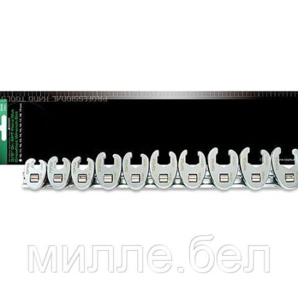 Набор разрезных ключей-насадок 10-19мм 10шт под вороток 3/8" на планке TOPTUL